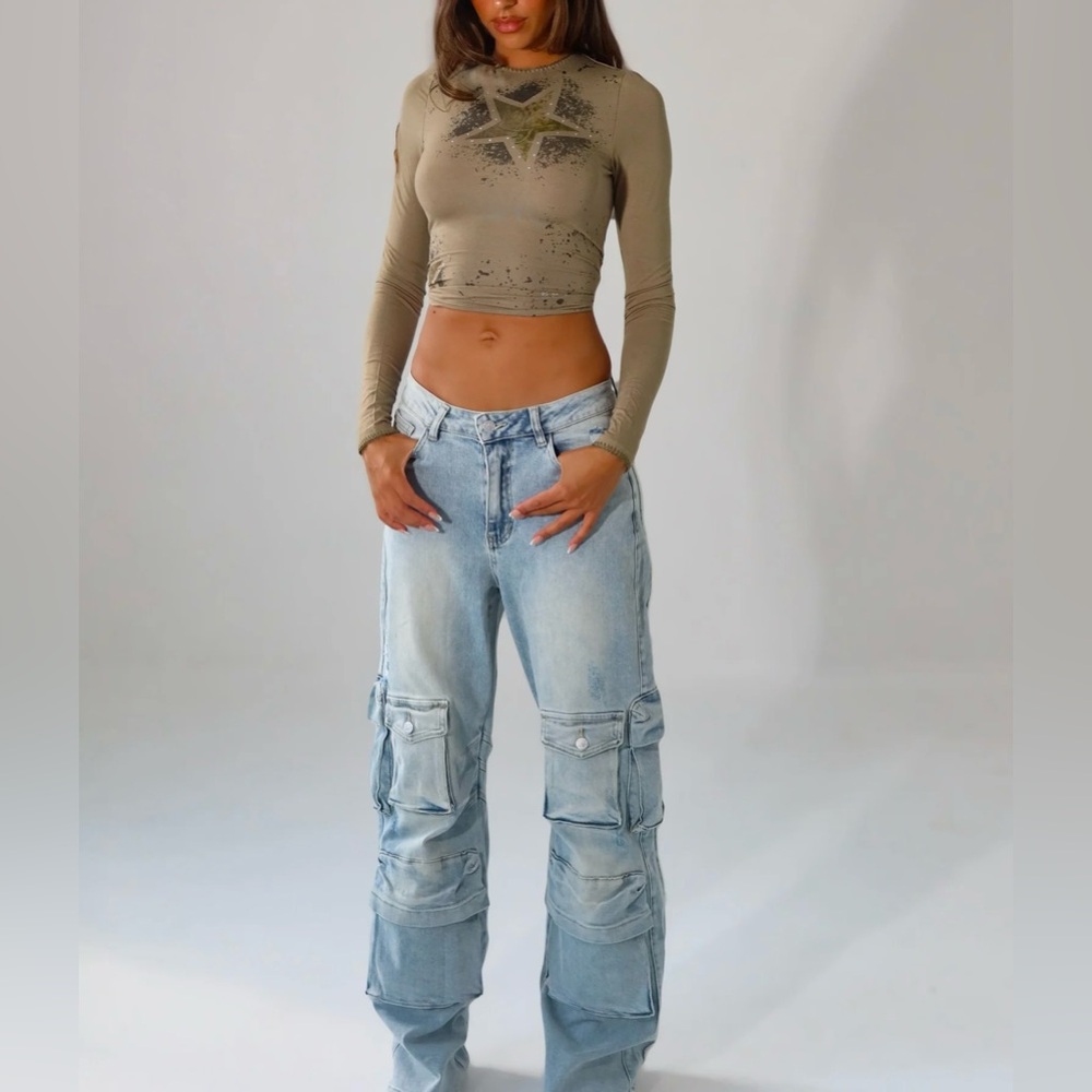 OUTCAST KATNESS PANTS LIGHT WASH DENIM NEW WITHOUT TAGS